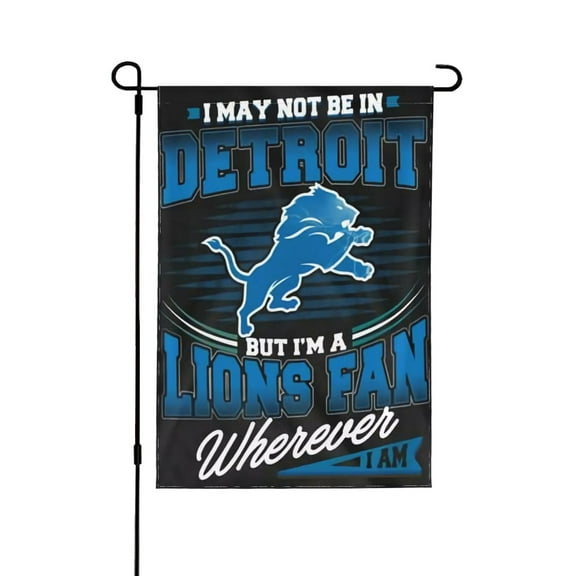 Lions Courtyard Garden Flag Football Team Fans Audience Flag Double Sided Decorative Flag 12.5x18in 28x40in