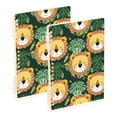 thumbnail image 1 of Lions Faces with Leaves Ring Binder Notebook Journey Note Diary College Ruled Spiral Notebook Study Loose Leaf Paper A5 60 Pages, 1 of 8