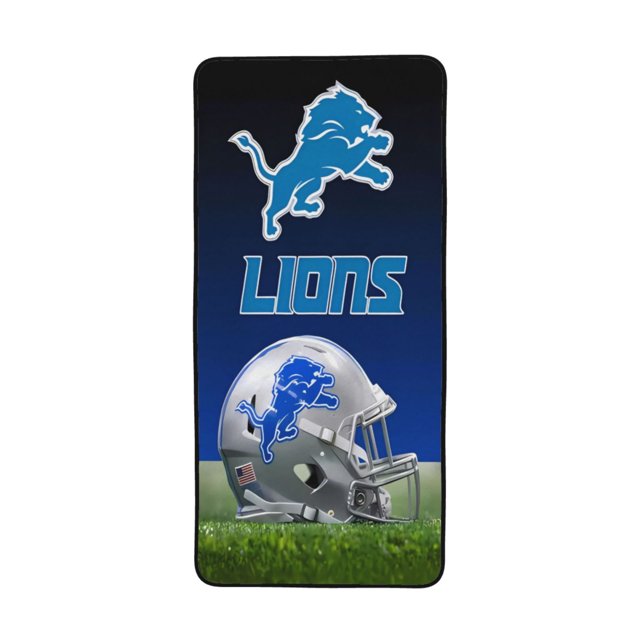 Lions Football Team Oversized Plush Bath Towel 27x55 Inch, Hypoallergenic Coral Fleece, Travel Friendly, Portable Folding Bath Towel for Beach, Perfect Gift for Fans