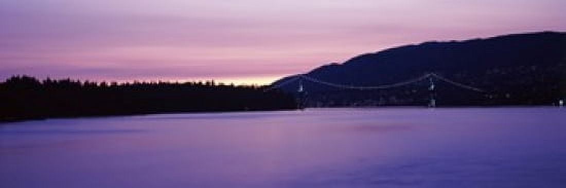 Lions Gate Bridge at dusk Vancouver British Columbia Canada Canvas Art - Panoramic Images (36 x 12)