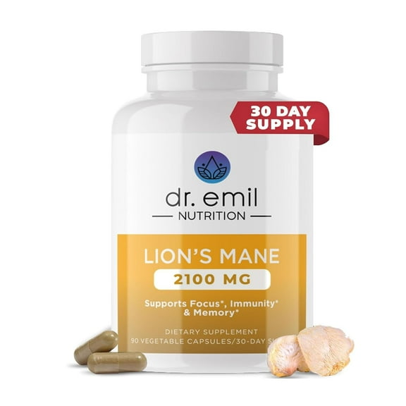 DR. EMIL NUTRITION Lion's Mane Mushroom Capsules, 90 Ct, 30 Servings