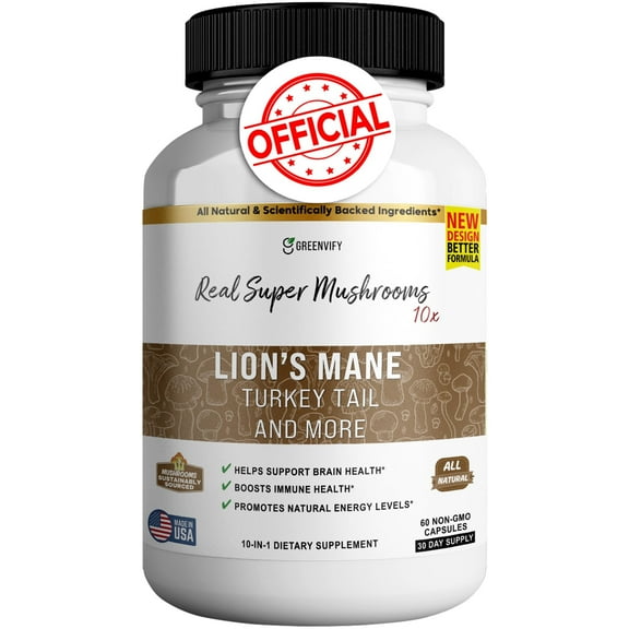 Lions Mane Mushroom Cognition Capsules (60 Capsules) Lions Mane Mushroom Powder Extract Capsules | Brain Supplement, Brain Vitamins, Focus Supplement (1)