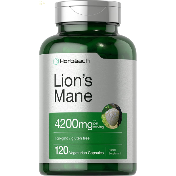 Lions Mane Mushroom Extract 4200Mg 120 Capsules Vegetarian, Non