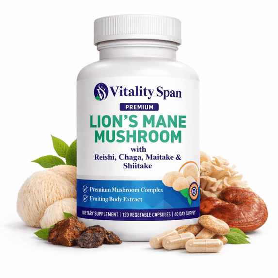 Lions Mane 1000 mg 4:1 Extract Supplement | Pure Fruiting Body | Mental Clarity, Focus, Cognitive Support | Made in USA | 120 Vegetable Capsule