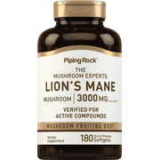 Lions Mane Supplement | 3000mg | 180 Softgel Capsules for Men and Women | by Piping Rock