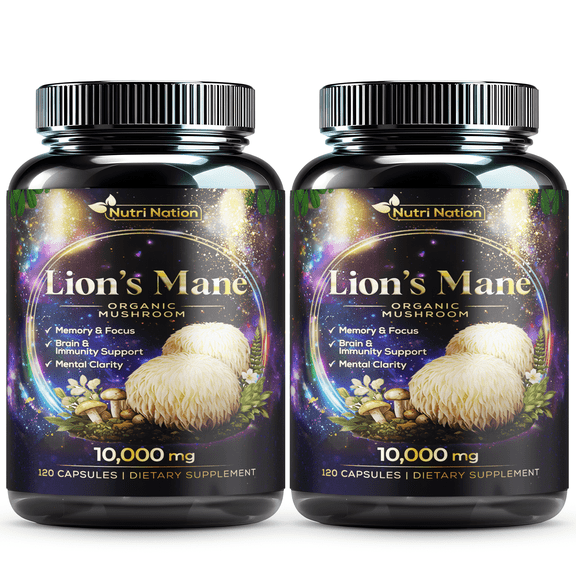 Lions Mane Supplement Capsules 240 count 10,000mg (extra strength) Focus, Memory and Cognitive Nootropic