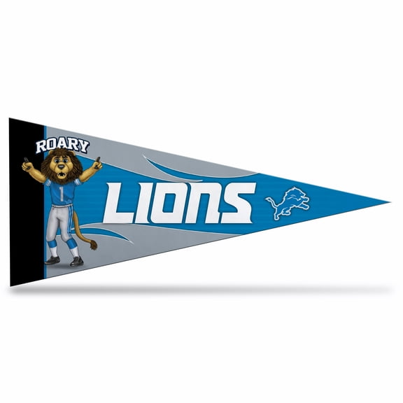 Lions Mascot Mini Pennant - 8 Pennants Per Pack