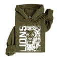 thumbnail image 1 of Lions School Spirit Hoodie for Men and Women Game Day Lion Mascot Team Pride Pullover Sweatshirt Army Green Hoodie Medium, 1 of 8