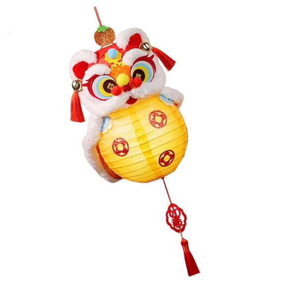 hejhncii Festival Lions Dance Lanterns DIY Kits Plastic Cloth Holiday Cultural Decoration