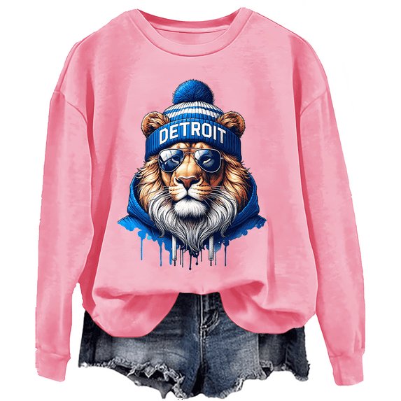 Lions Sweatshirt, Lion Head Graphic Sweatshirt