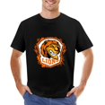 thumbnail image 1 of Lions White Background Men’s T-Shirt 100% Cotton Casual Short Sleeve Tops Gift Tee Black 2XL, 1 of 2