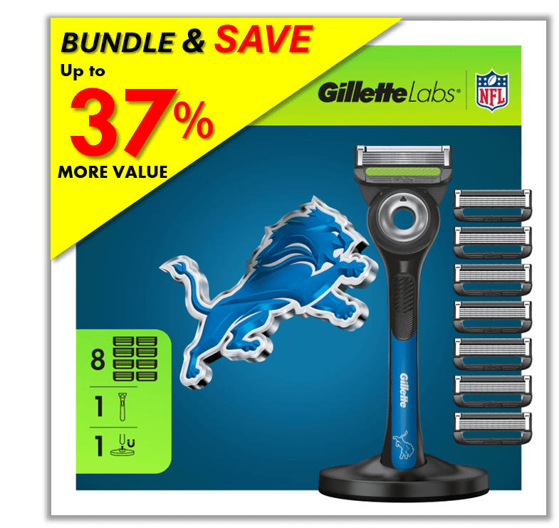 Exclusive Gillette Labs Official Lions Gameday Razor Bundle