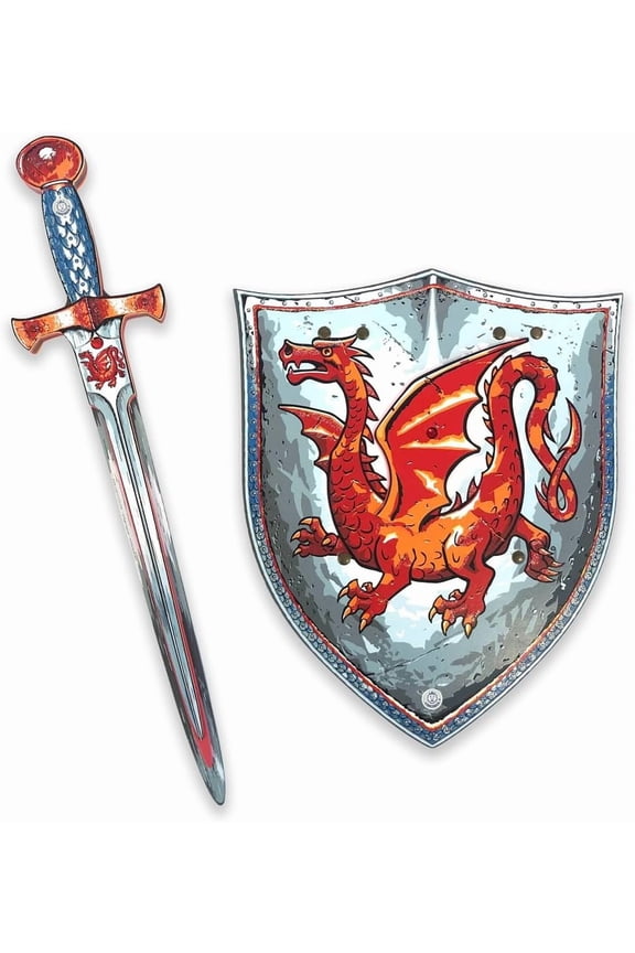 - Amber Dragon Foam Sword & Shield For Boys Aged 3-8 years | Medieval Dress Up & Costumes