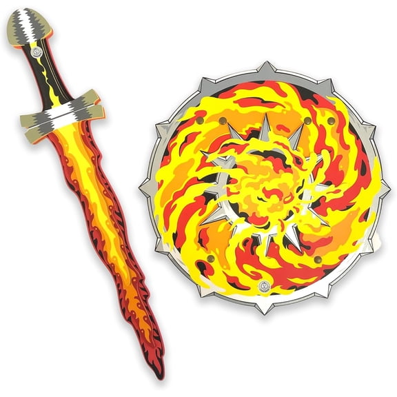 Liontouch - Fire Sword & Shield Set For Kids - Flaming Foam Gear, Age 3-8