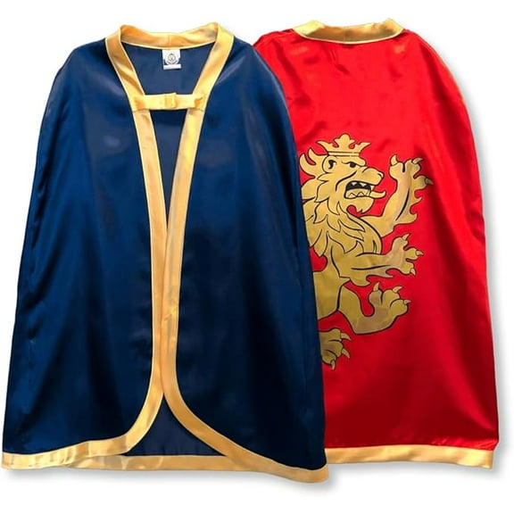 Liontouch - Noble Knight Capes, Blue/Red | Age 3-8 Years - One Size | Medieval Pretend Play Cloak
