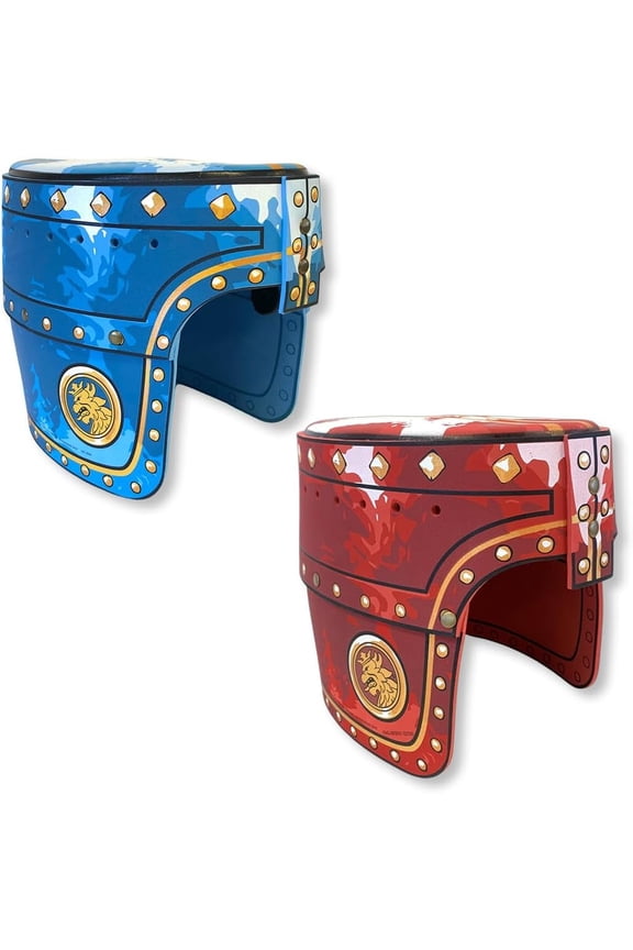 - Noble Knight Helmets, Blue/Red | 3-8 Years – One Size Fits All | Medieval Pretend Play