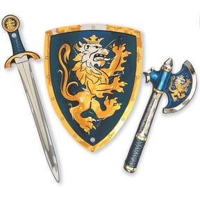 Liontouch - Noble Knight Foam Sword, Shield & Axe, Blue | Playfighting Set For Boys Aged 3-8 Years