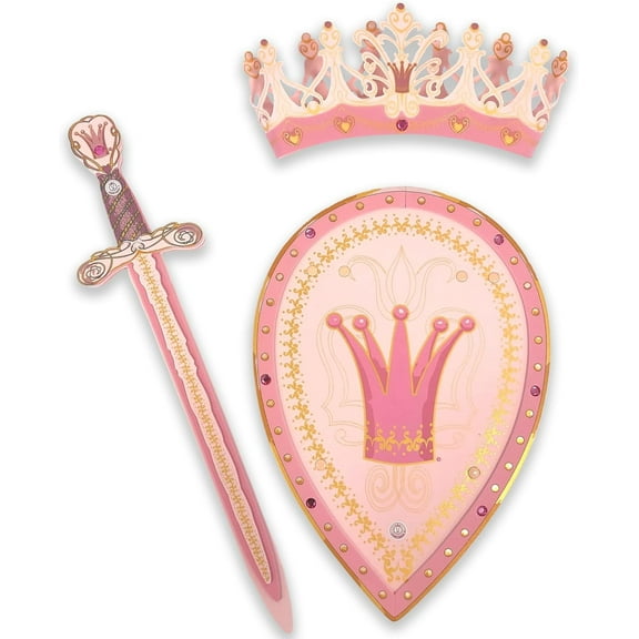 Liontouch - Queen Rosa Foam Sword, Shield & Crown For Girls - Age 3-8 years | Royal Dress Up