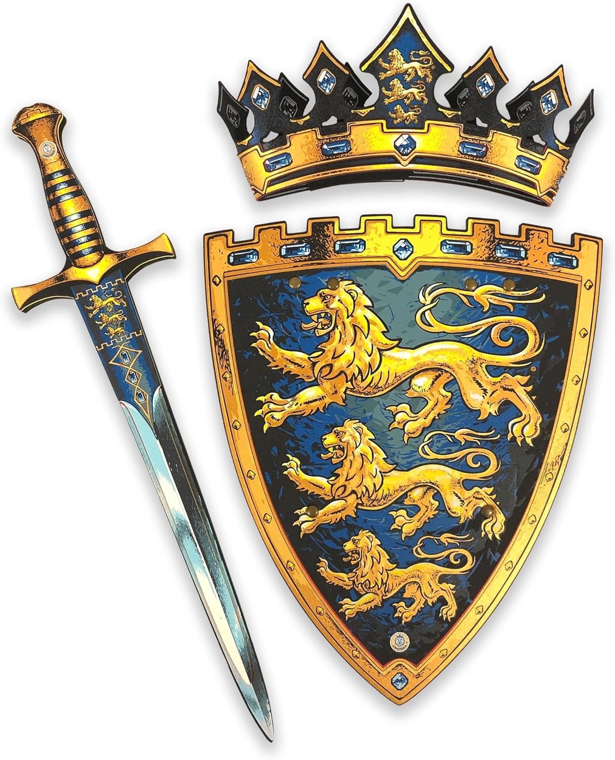 Liontouch - Triple Lion King Foam Sword, Shield & Crown | For Boys Aged 3-8 Years | Medieval Set