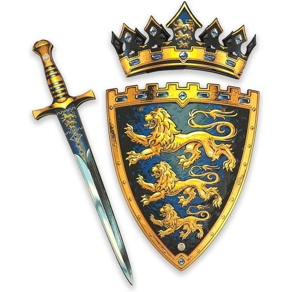 Liontouch - Triple Lion King Foam Sword, Shield & Crown | For Boys Aged 3-8 Years | Medieval Set