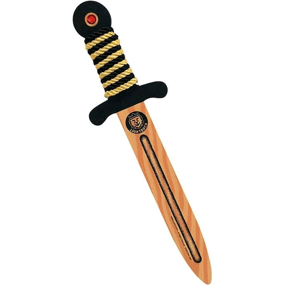 Liontouch - WoodyLion Toy Sword, Gold/Black - Small Size, Age 3-6 | Woodlike Foam Dagger For Kids