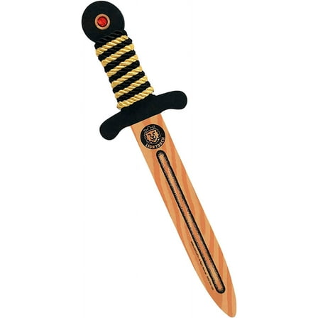 Liontouch - WoodyLion Toy Sword, Gold/Red - Small Size, Age 3-6 | Woodlike Foam Dagger For Kids