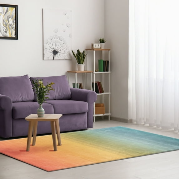 Liora Manne Arca Ombre Indoor Area Rug Rainbow 100% Wool Hand Loomed 5x8