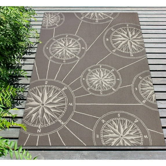 Liora Manne Area Rug Grey Indoor Outdoor Hand Tufted Weather Resistant 5x7