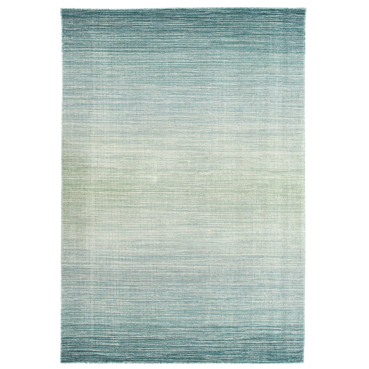 Handmade Blue Ombre Stripe Wool Rug 5' x 7'
