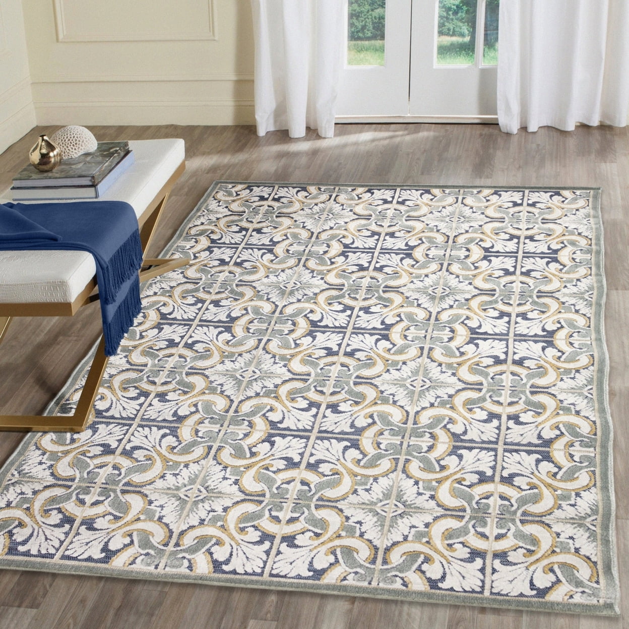 Liora Manne Canyon Floral Tile Indoor/Outdoor Rug 1'10