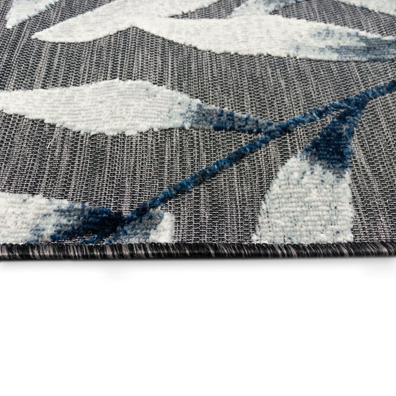 Liora Manne Canyon Vines Indoor/Outdoor Rug 1'10" x 7'6" Runner - Charcoal