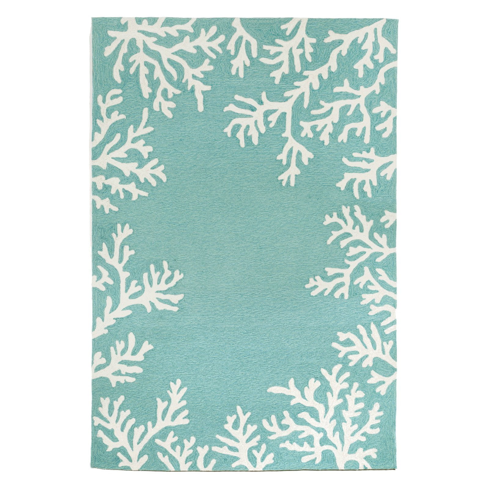 Liora Manne Capri Coral Border Indoor Outdoor Area Rug Aqua