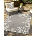 thumbnail image 1 of Liora Manne Capri Coral Border Indoor Outdoor Area Rug Silver, 1 of 2