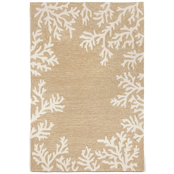 Liora Manne Capri Coral Border Indoor/Outdoor Rug Neutral 1'8" x 2' 6" 2' x 3' Indoor,Outdoor,Handmade,Accent Rectangle