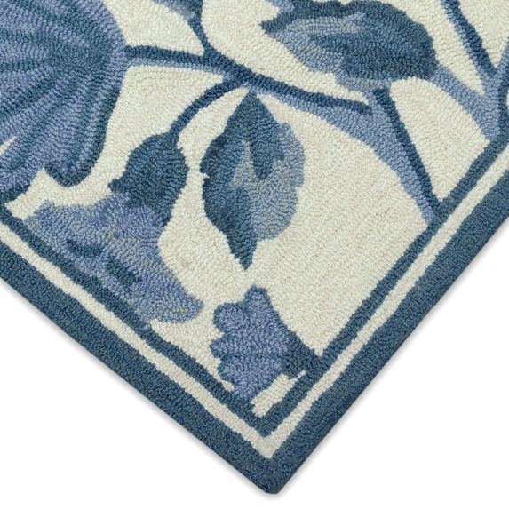 Liora Manne Capri Floral Vine Area Rug Blue Indoor Outdoor 5x7 Weather Resistant