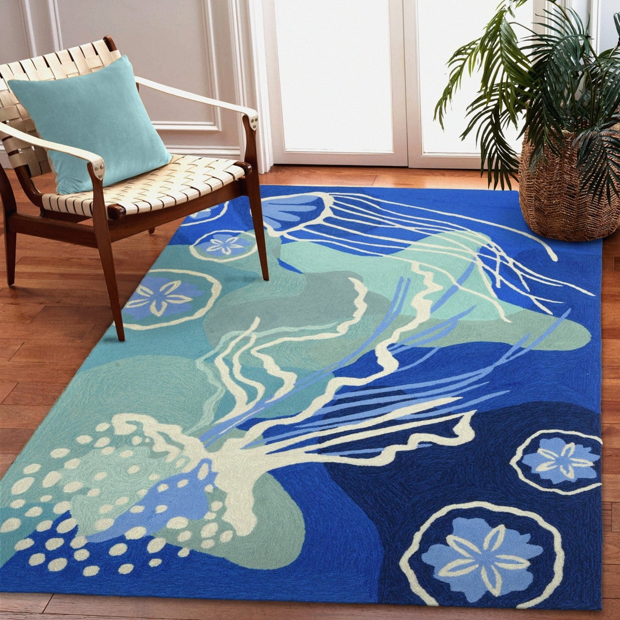 Liora Manne Capri Jelly Fish Indoor Outdoor Area Rug Ocean - Walmart.com