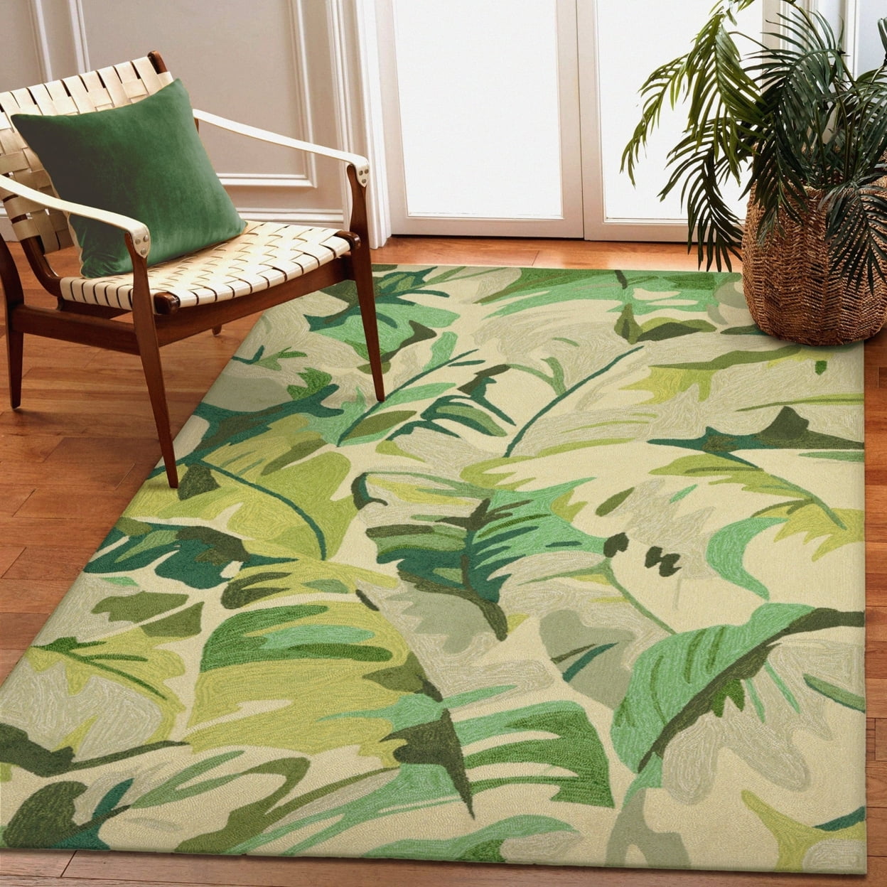 CAMILSON Spring Leaf Tropical Botanical Easy-Cleaning Non-Shedding Washable  Outdoor Indoor Area Rug Multi 6x9 