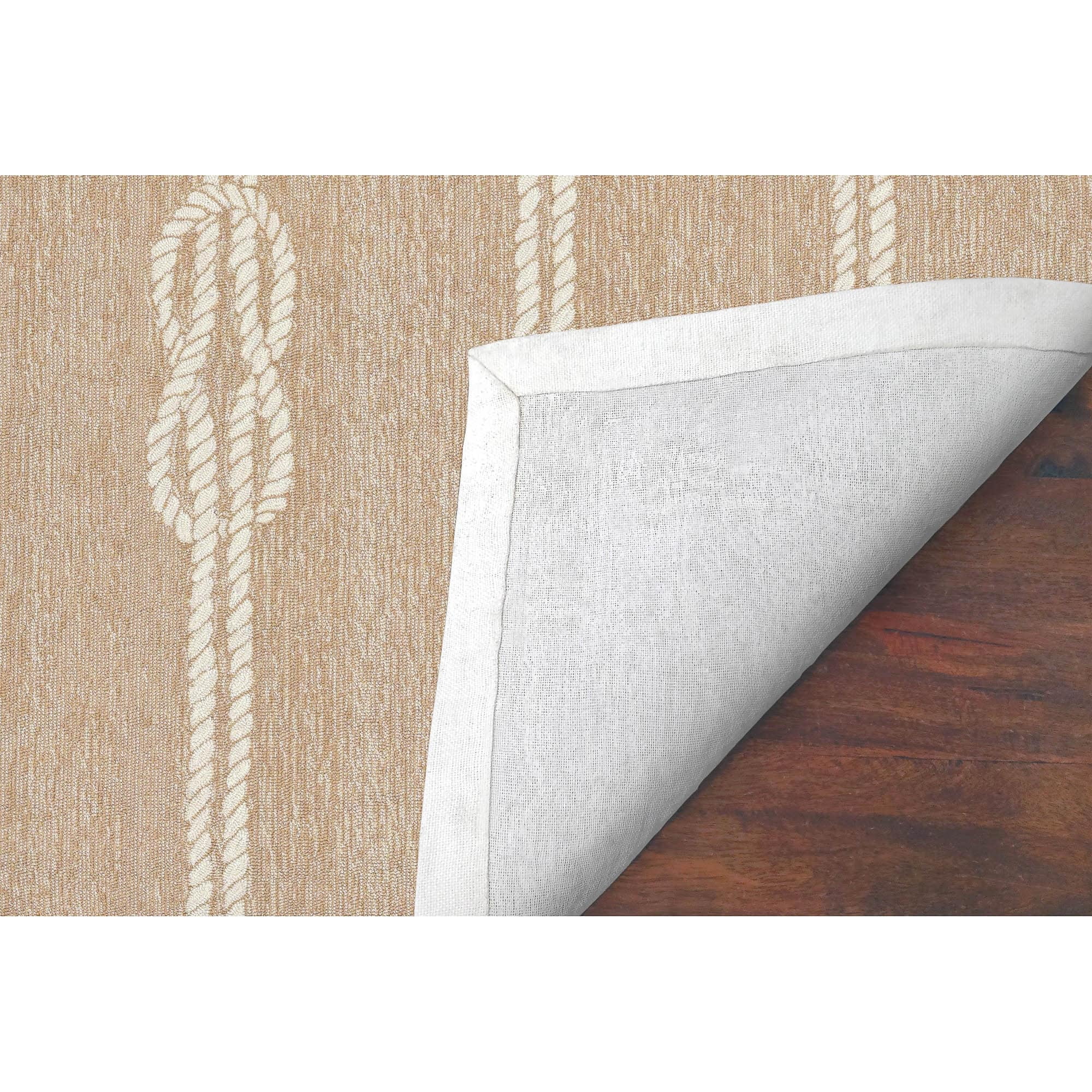 Capri Coastal Hand-Tufted Round Indoor/Outdoor Beige Rug