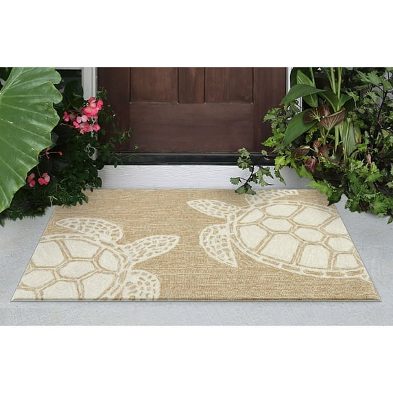Liora Manne Capri Turtle Indoor Outdoor Area Rug Neutral