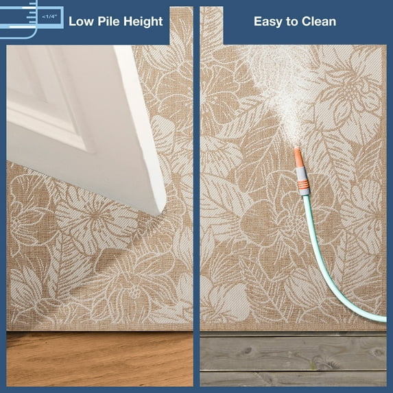 Liora Manne Carmel Botanical Indoor Outdoor Area Rug Sand