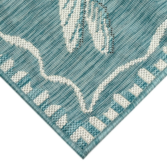 Liora Manne Carmel Dragonfly Area Rug Aqua Indoor Outdoor 100% Polypropylene 5x7