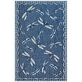 thumbnail image 1 of CARMEL Indoor/Outdoor Power Loomed Synthetic Blend Low Profile Area Rug - Transitional Border Garden Nature Decorative (Dragonfly Navy) (1'11" x 4'11"), 1 of 5