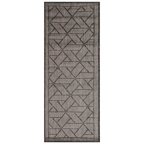 Liora Manne Carmel Pyramid Indoor/Outdoor Rug 1'11" x 4'11" - Black