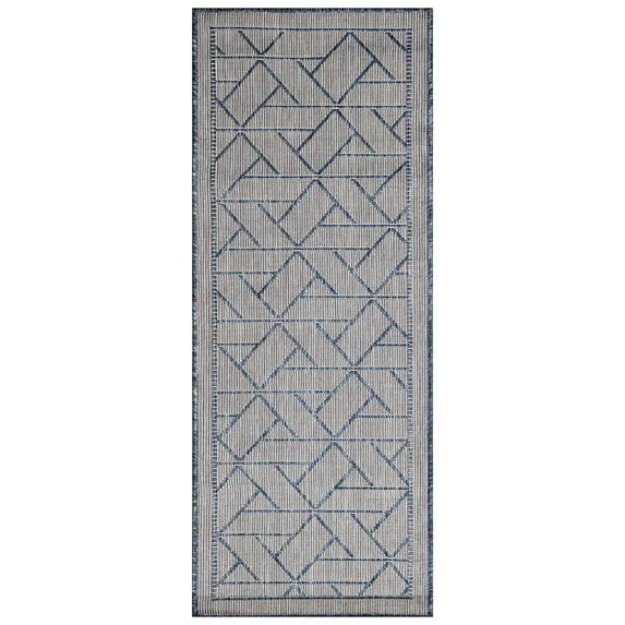 Liora Manne Carmel Pyramid Indoor/Outdoor Rug 1'11" x 4'11" - Navy