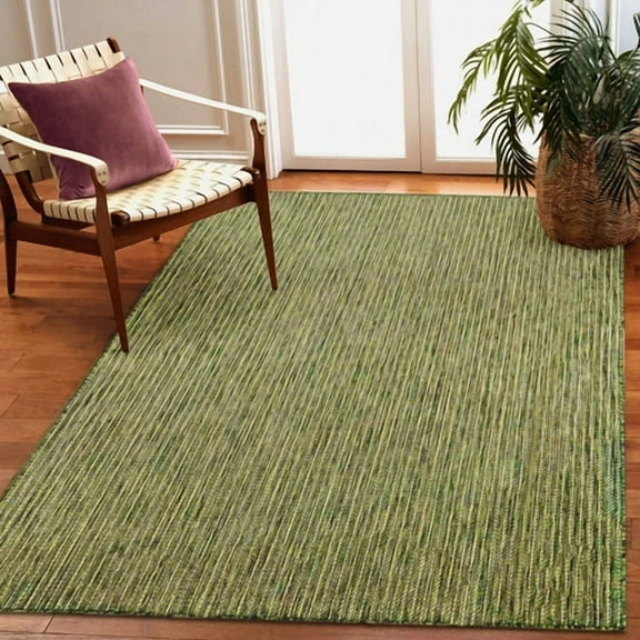 Liora Manne Carmel Textured Striped Indoor/ Outdoor Area Rug Green 3'3" x 4'11"