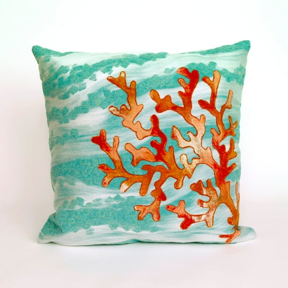 Liora Manne Coral Wave Indoor / Outdoor Throw Pillow