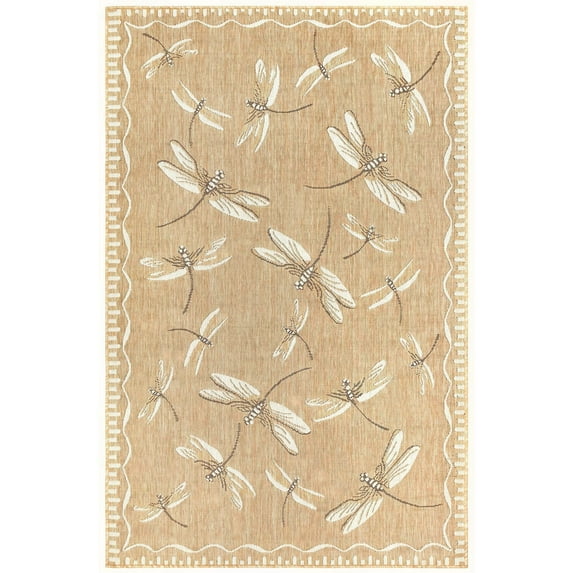 Liora Manne Dragonfly Area Rug Sand 100% Polypropylene Indoor Outdoor 5x7