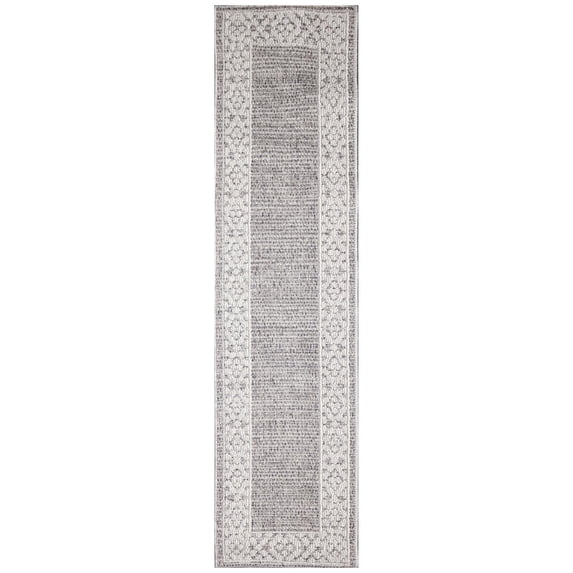 Liora Manne  Dunes Border Indoor/Outdoor Rug Silver 1'11" x 7'6" Polypropylene 8' Runner Runner, Outdoor, Indoor Entryway, Kitchen, Patio Beige