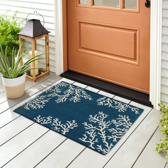 Liora Manne Esencia Coral Edge Indoor/Outdoor Mat 2'5" x 3'11" - Navy