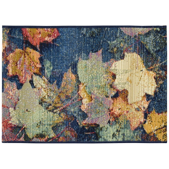 ESENCIA Indoor/Outdoor Power Loomed Latex Back Non Slip Mat - Traditional Fall Leaf Camping (Fall In Love Multi) (2'5" x 3'11")